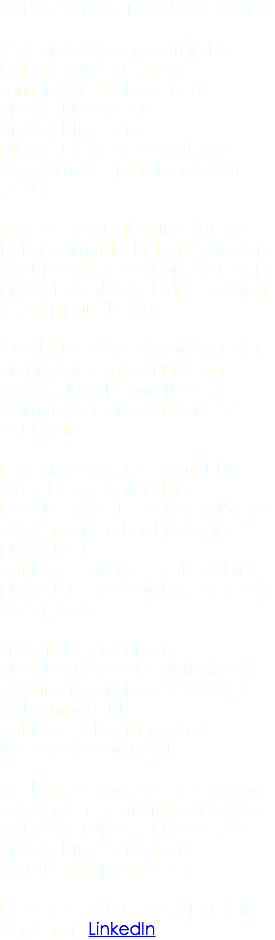 Samen werken aan Werken ProCon Advies gelooft in het belang van een goede samenwerking tussen en opdrachtgever en opdrachtnemer. Dit ook nu de opdrachtgever steeds meer op afstand gaat staan. Respect voor elkaars rollen en het gezamenlijk belang van een voorspoedige realisatie van een project dient voor beide partijen uitgangpunt te zijn. Ook bij het leveren van diensten en producten door ProCon Advies staat het motto van "Samen werken aan werken" centraal. ProCon Advies is opgericht in 2013. De oprichter Henk Lesschen heeft meer dan 15 jaar ervaring op het gebied van project en contractmanagementmet bij projecten in de Grond-, weg- en waterbouw Specifieke ervaring is opgebouwd op het terrein van design en construct, UAV-GC, systeemgerichte contractbeheersing en de toepassing van EMVI. Op basis van deze opgebouwde ervaringen biedt ProCon Advies aan zowel opdrachtgevers als opdrachtnemers diverse diensten en producten. Het CV van Henk Lesschen is te vinden op LinkedIn