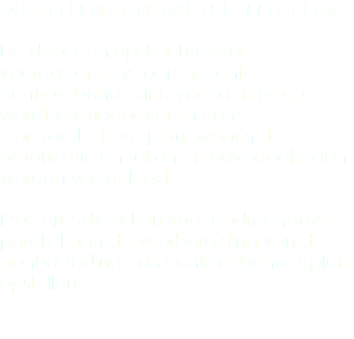 Opstellen contractbeheersplan De door een opdrachtgever voorgestane systeemgerichte contractbeheersing voor een project wordt vormgegeven in een Contractbeheersplan, waarin de organisatie en taken en bevoegdheden worden vastgelegd. ProCon Advies kan voor opdrachgevers parallel aan de voorbereiding van de aanbesteding een contractbeheersplan opstellen.